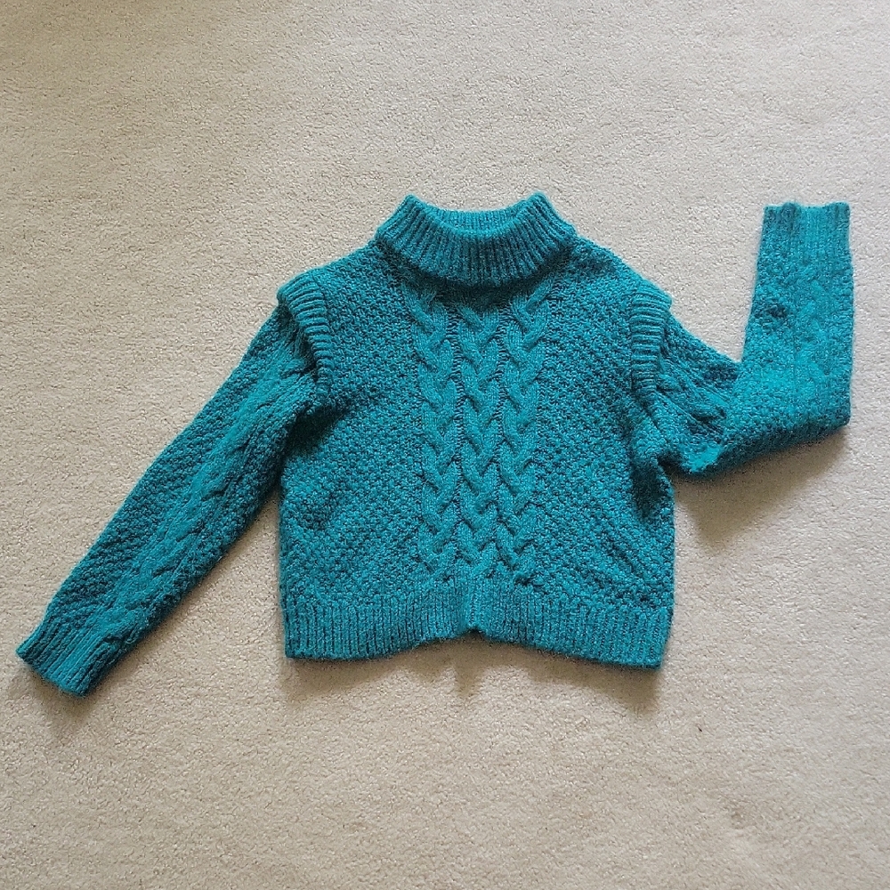 Cozy Teal Cable Knit Sweater